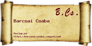 Barcsai Csaba névjegykártya